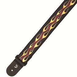 D`Addario 50F09 гитарный ремень тканый, рисунок «Hot Rod Flame», красный